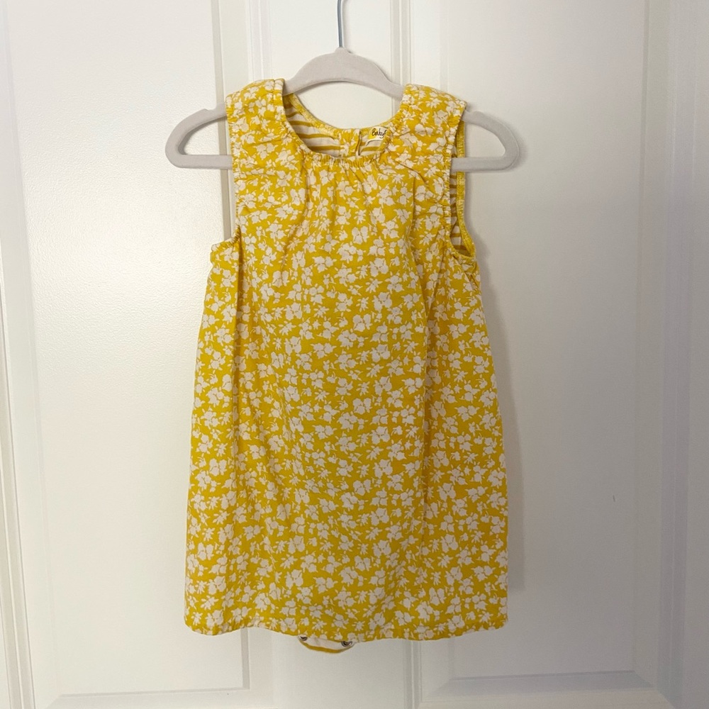 Yellow Baby Boden Flower-Print Dress